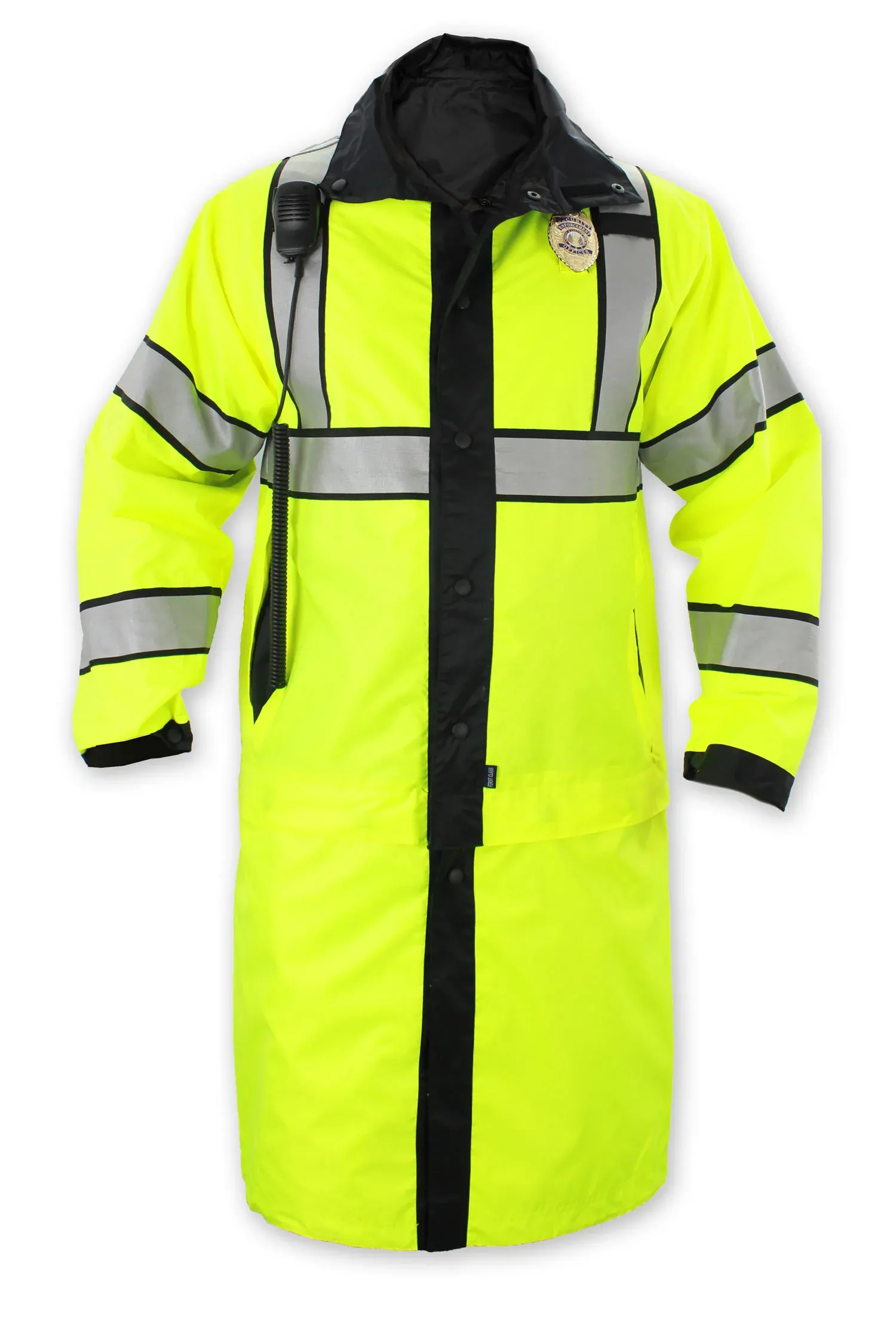 [JS254-2XL-CUSTOMIZED] Class 3 Type P Reversible High Visibility Long Raincoat