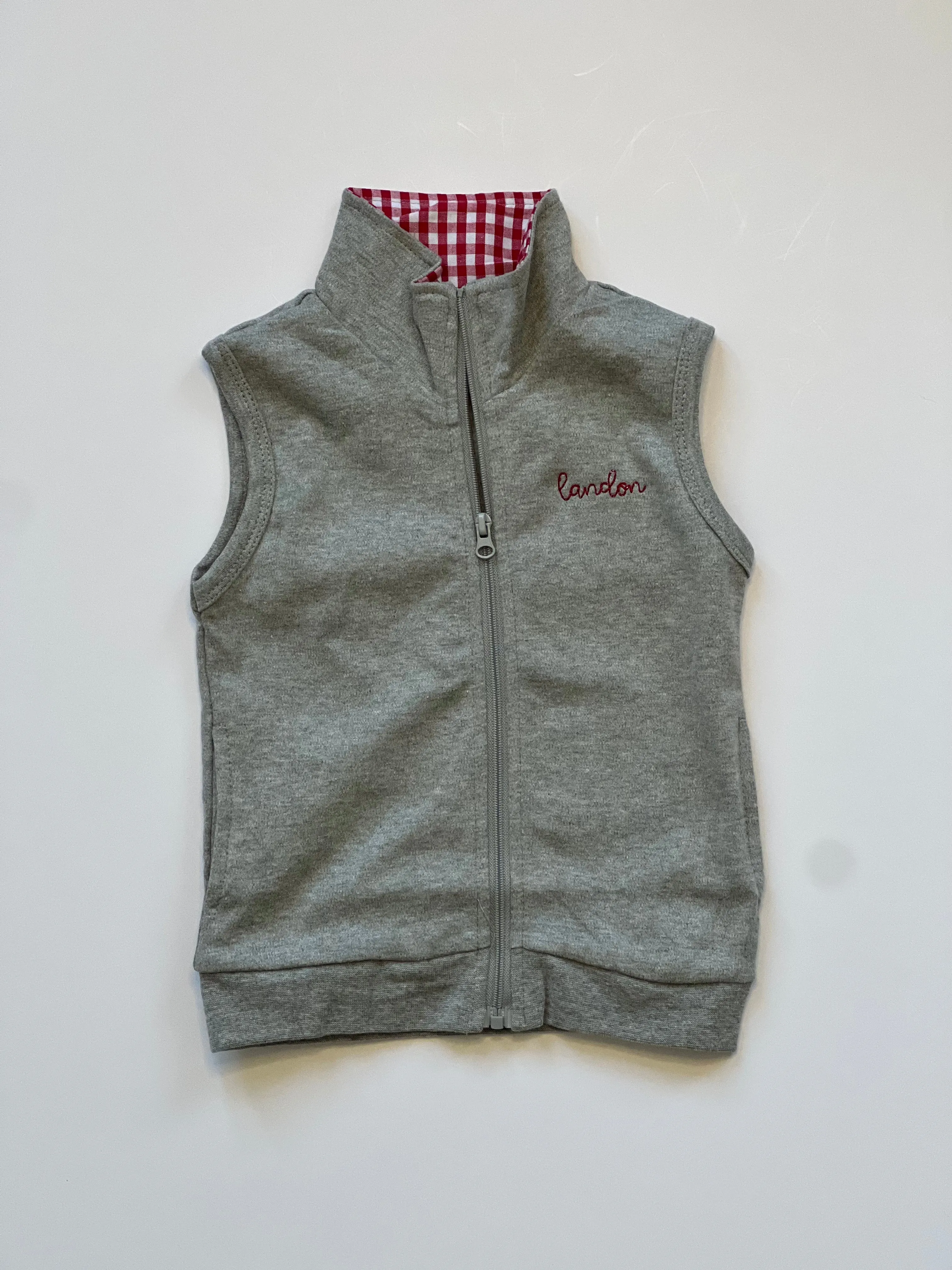 Kids' Gingham Lined Vest