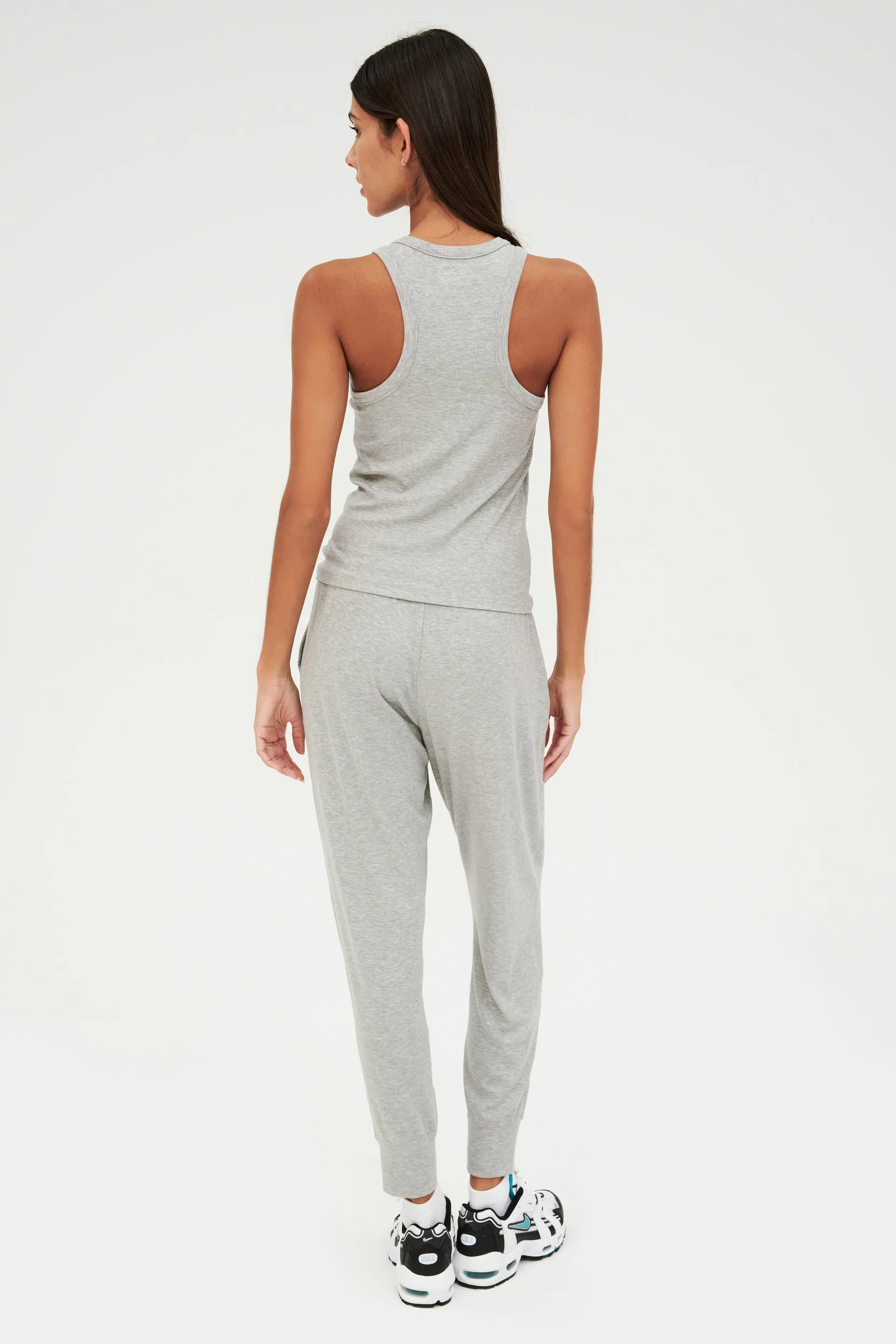 Kiki Rib 7/8 Sweatpant, H. Grey