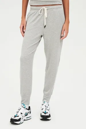 Kiki Rib 7/8 Sweatpant, H. Grey