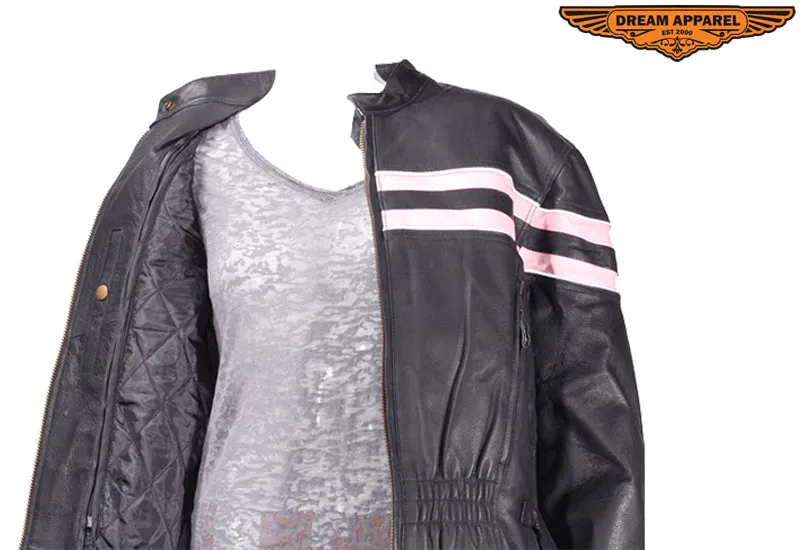 Ladies Leather Racer Jacket