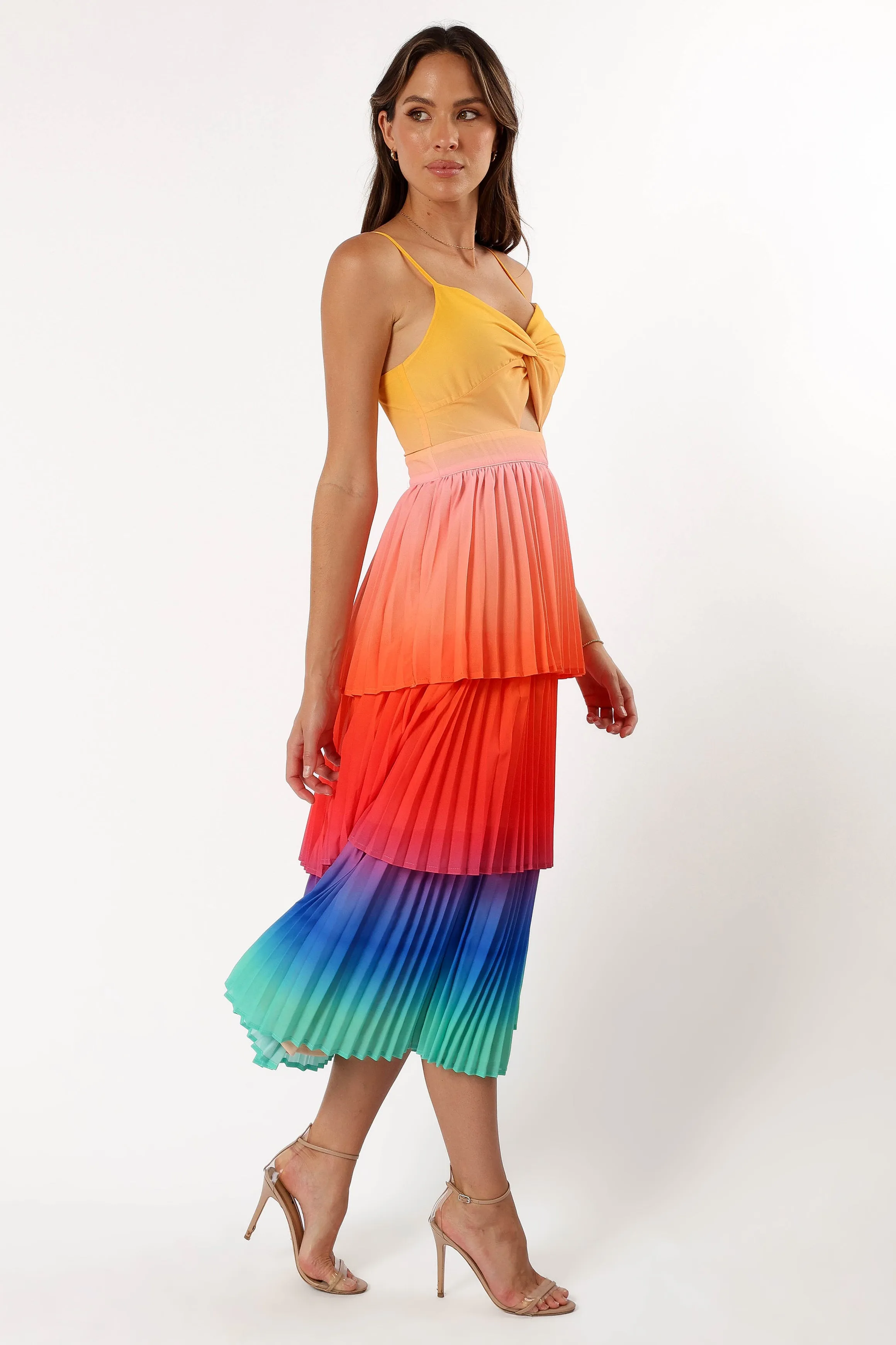 Lanos Tiered Midi Dress - Multicoloured