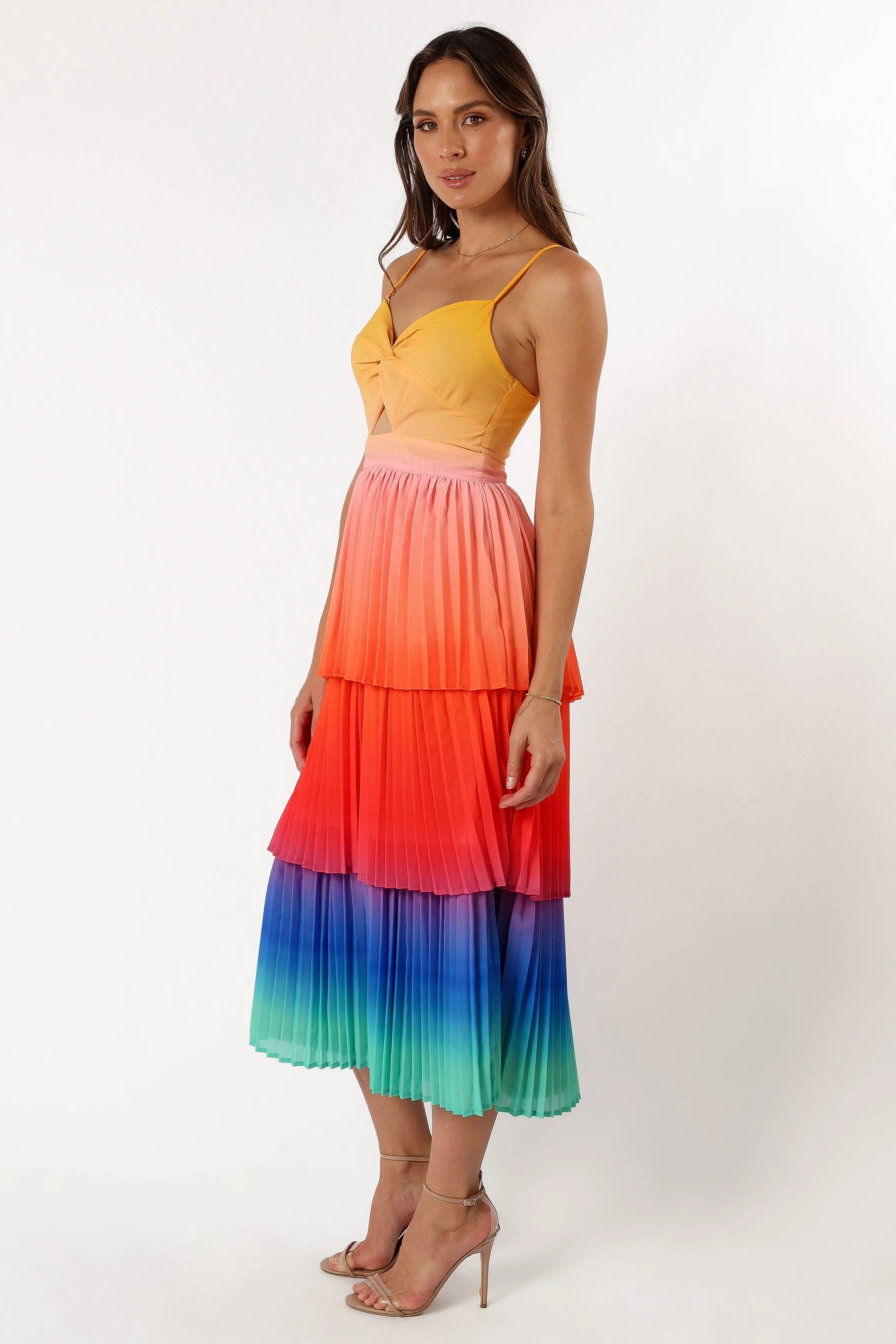 Lanos Tiered Midi Dress - Multicoloured