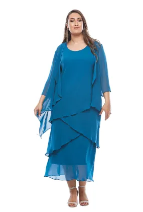 Layla Jones Layered Chiffon Dress (many Colours)