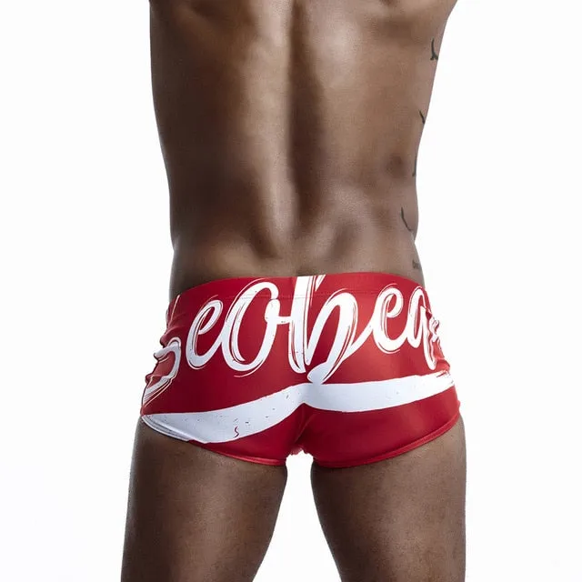 Letter Sketch Style Print Men Sporty Brief