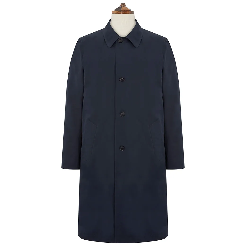 Lockwood Navy Cotton Blend Raincoat