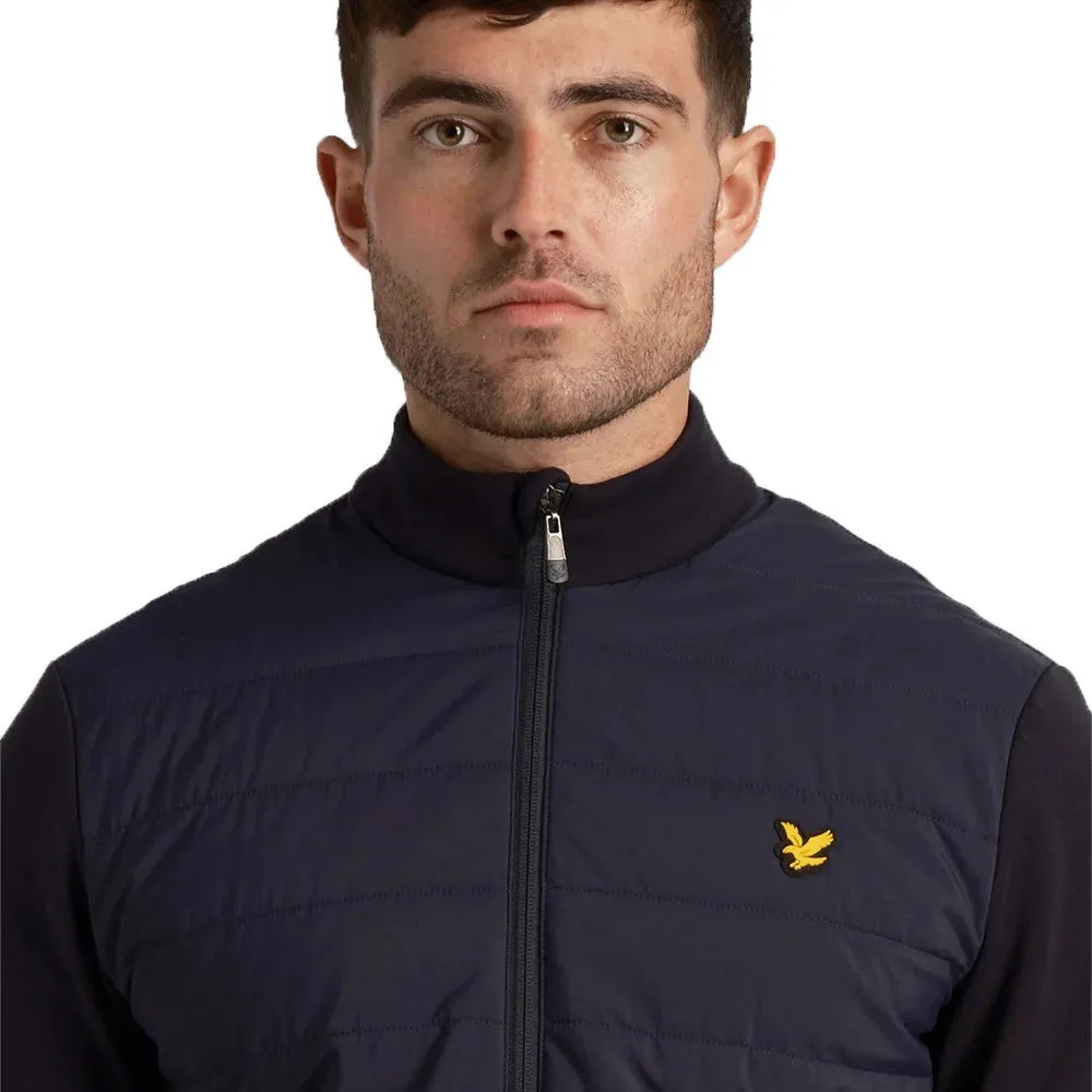 Lyle & Scott Baffle Quilted Quarter Zip Golf Midlayer - Dark Navy