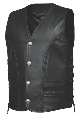 Men's Braided Leather Vest 319.BF