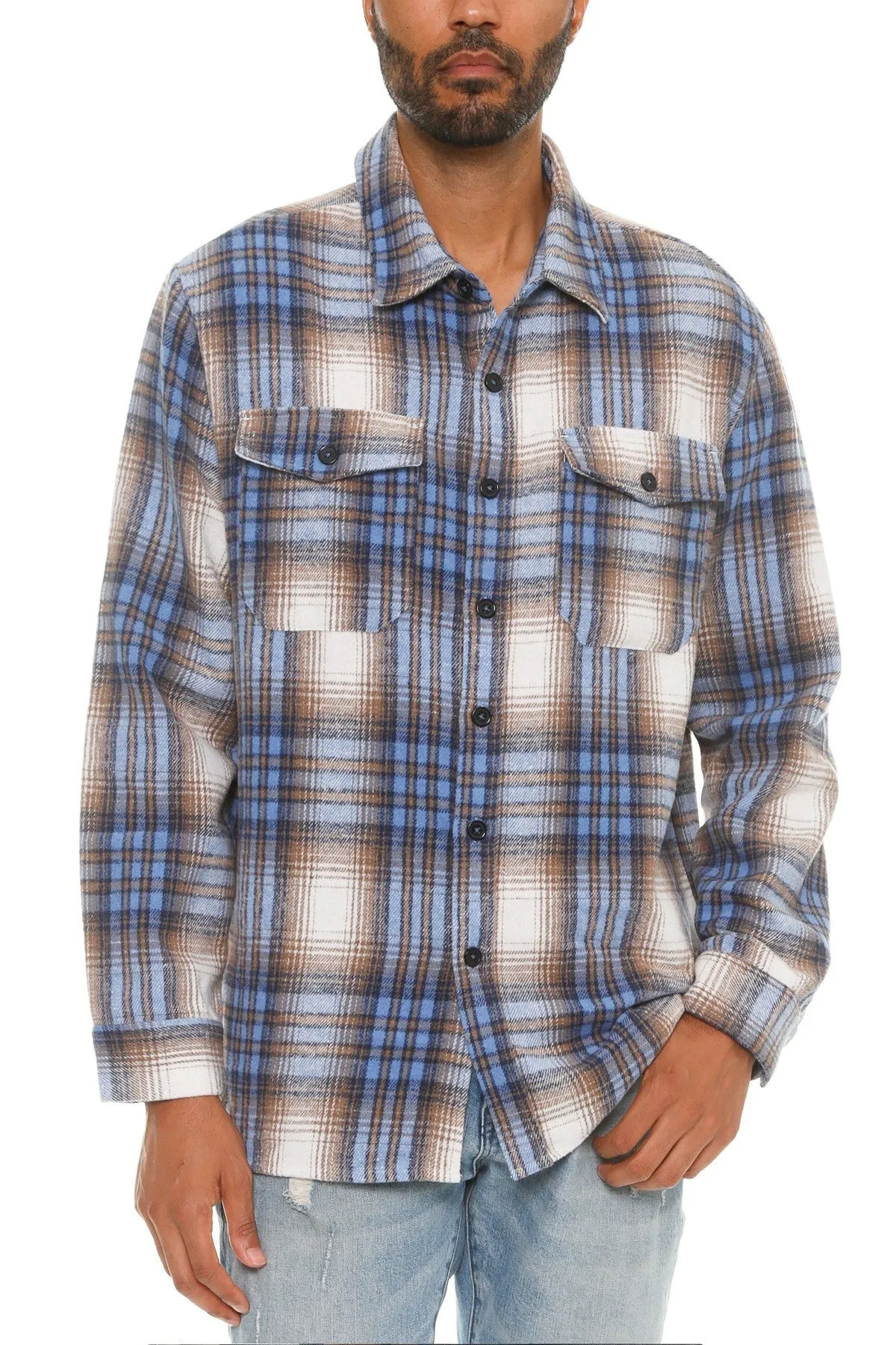 Men's Checkered Soft Flannel Shacket - 8 colors