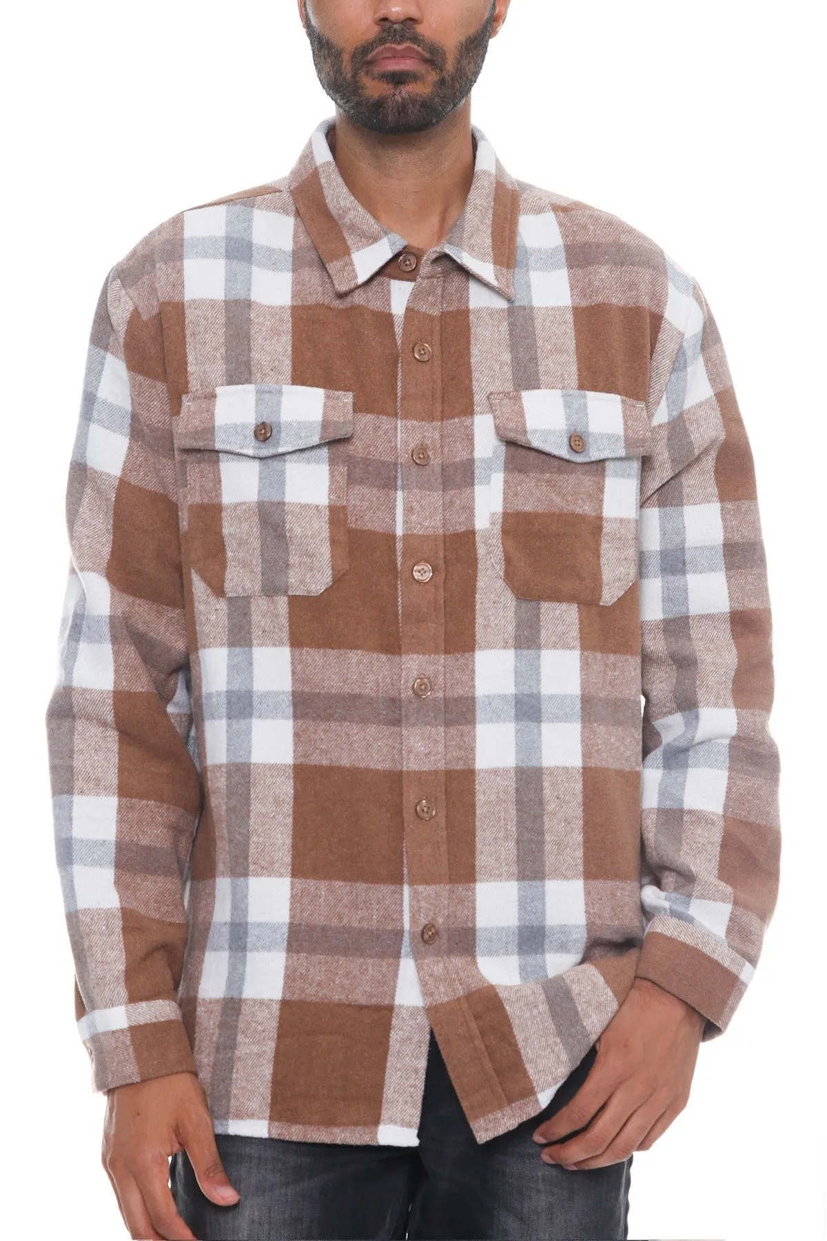 Men's Checkered Soft Flannel Shacket - 8 colors