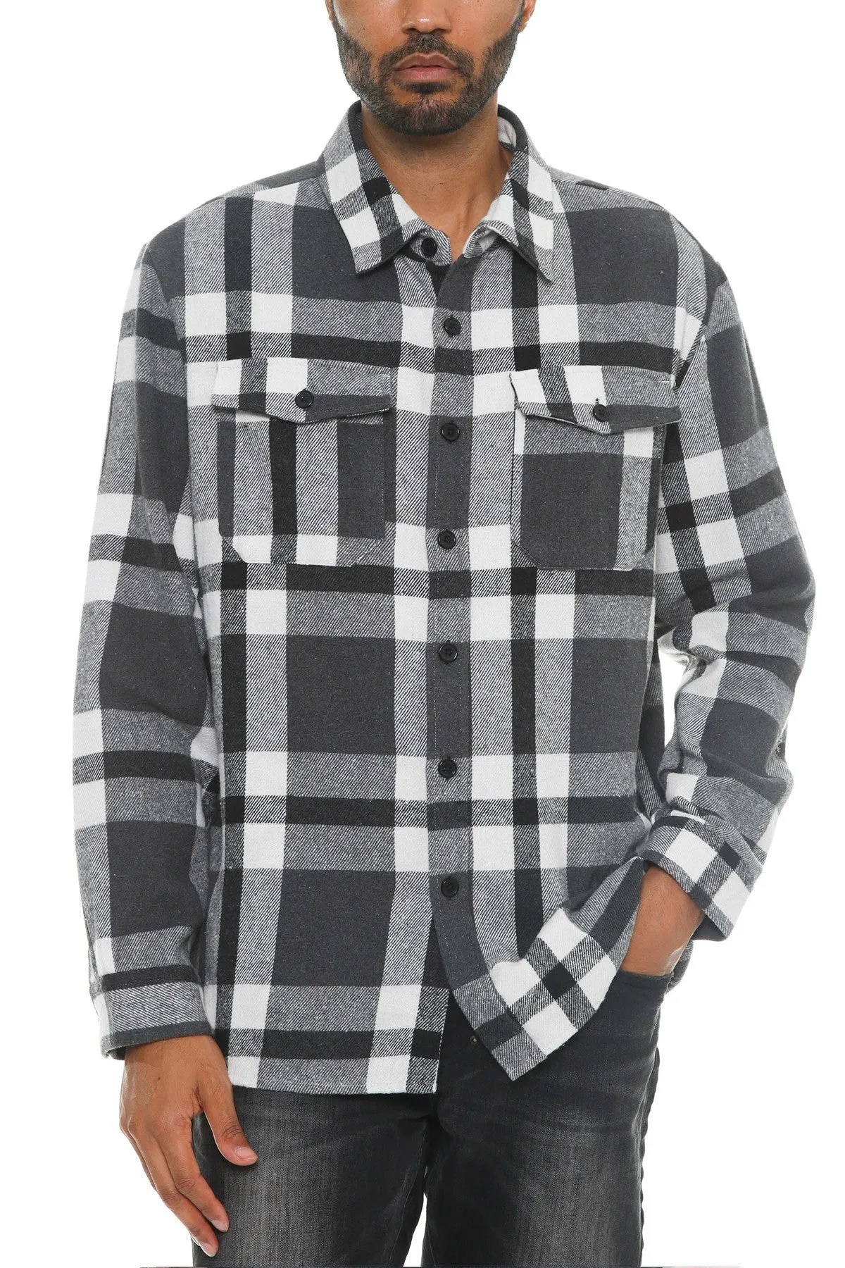 Men's Checkered Soft Flannel Shacket - 8 colors