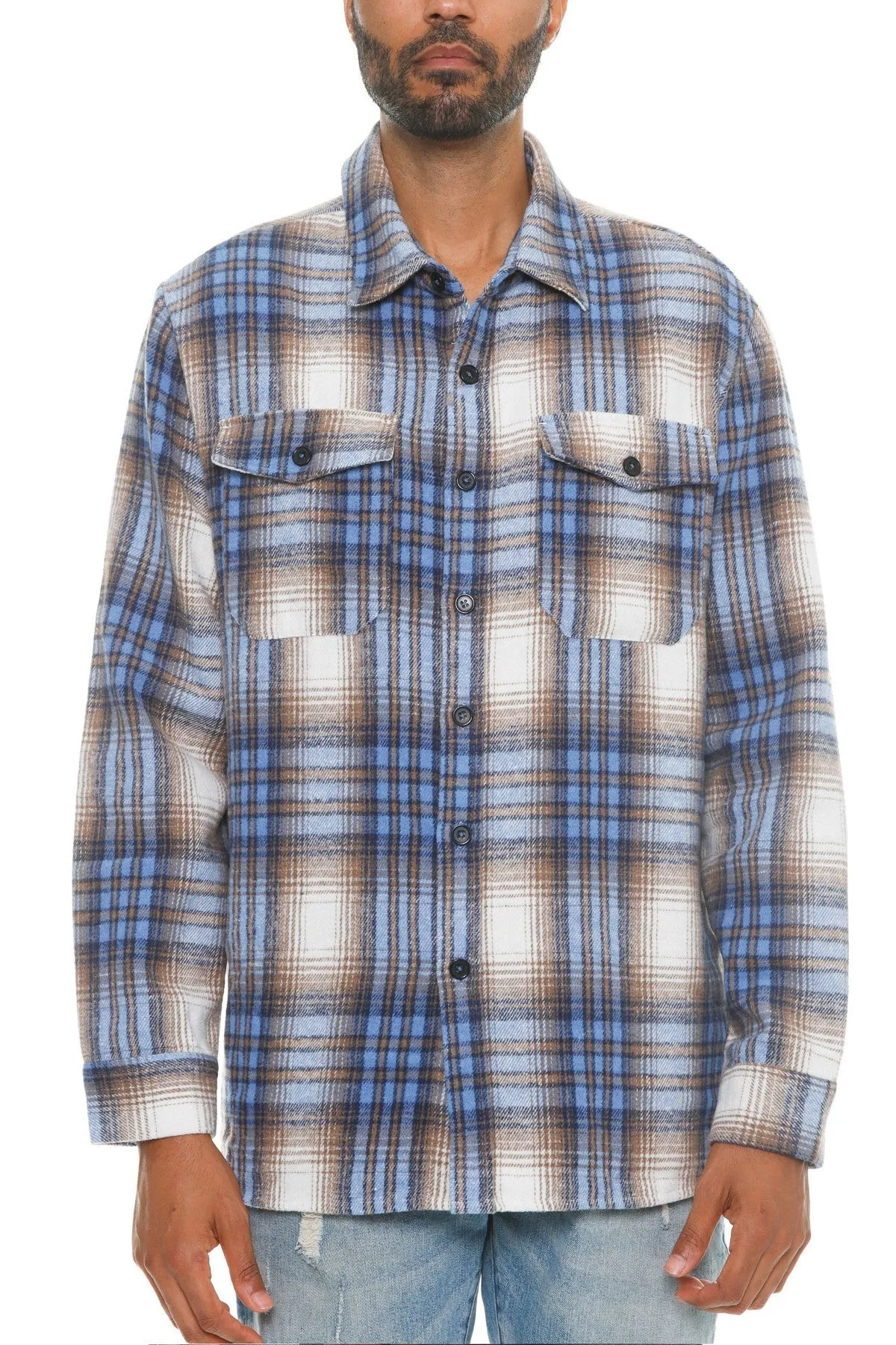 Men's Checkered Soft Flannel Shacket - 8 colors