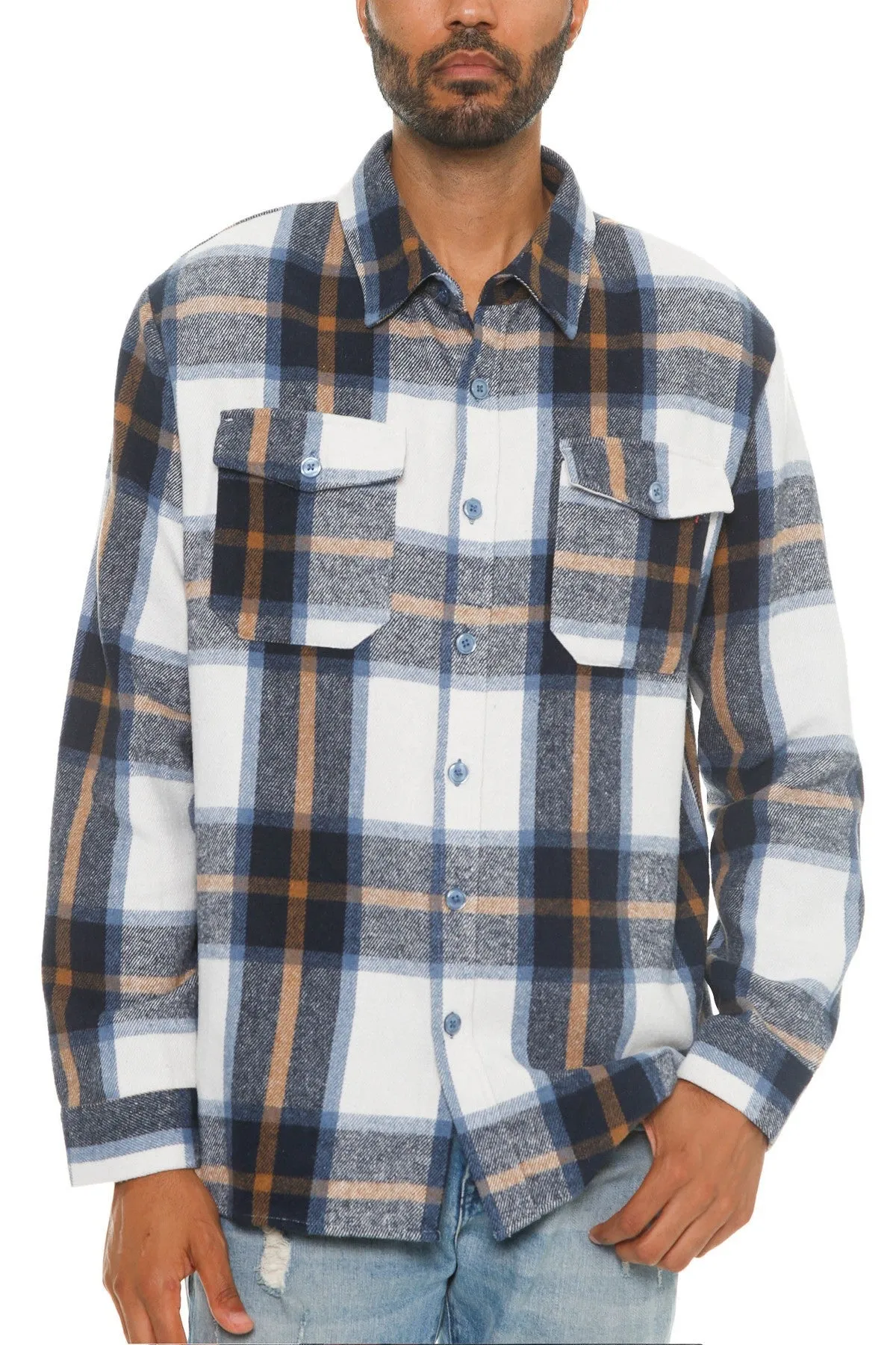 Men's Checkered Soft Flannel Shacket - 8 colors