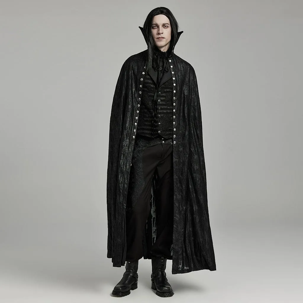 Men's Gothic Ripped Witchy Coat with Detached Neckwear