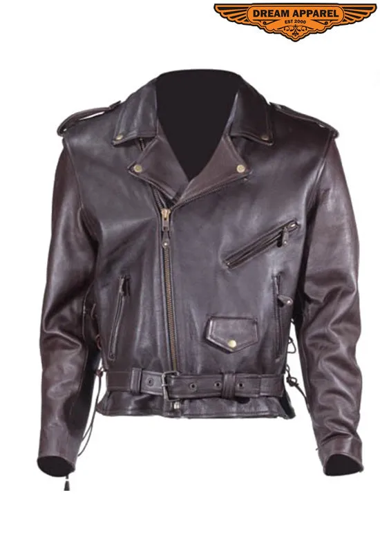 Mens Retro Black Motorcycle Jacket