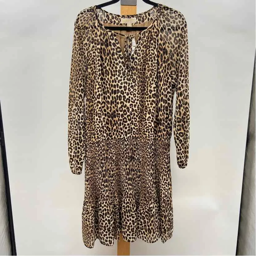 Michael Kors Women's Size XL Brown Animal Print Dress