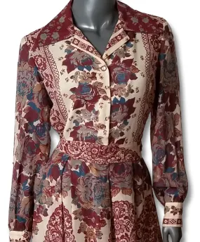 Mid-1970s Floral Print Shirtwaist