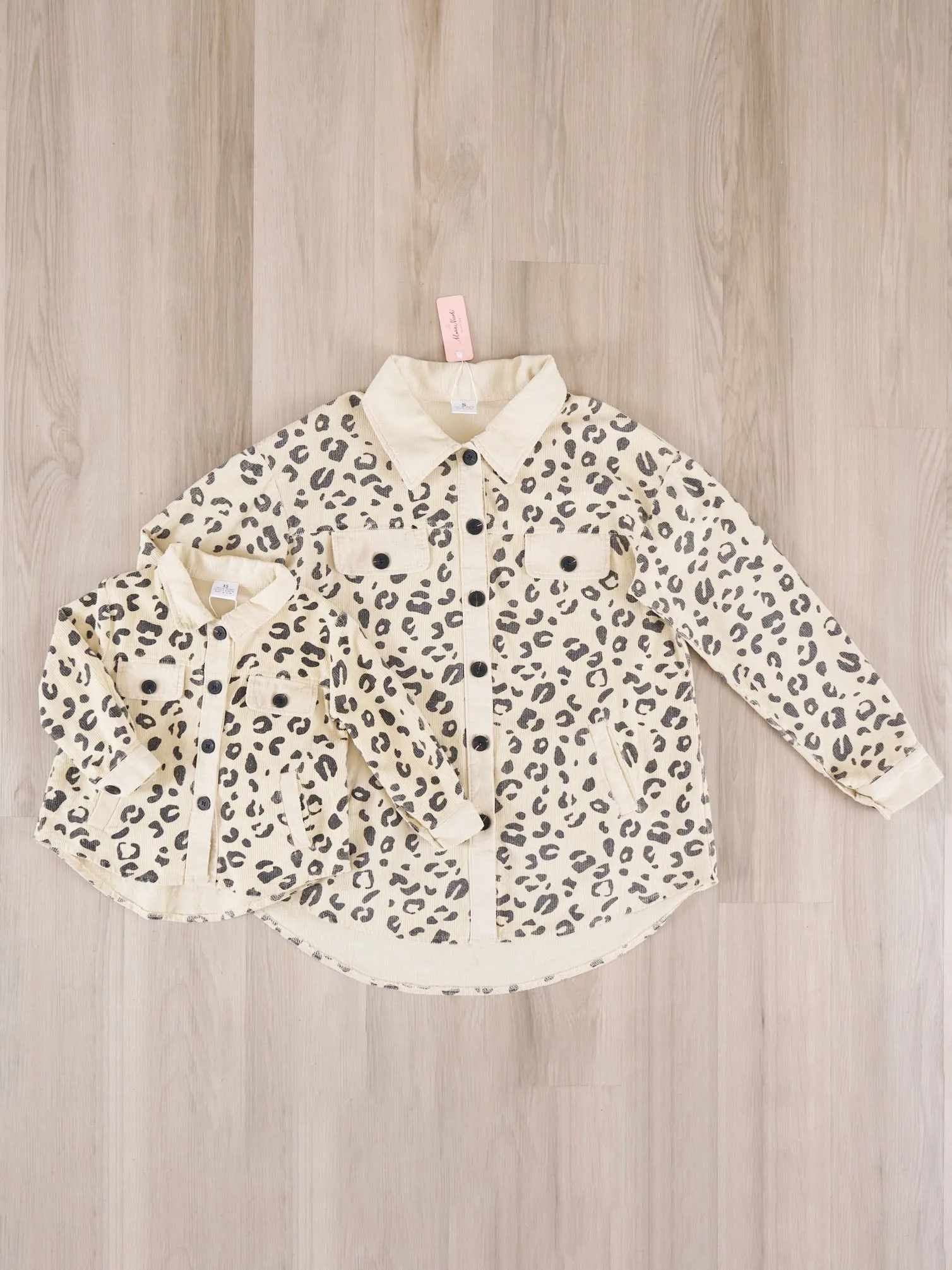 Mom & Me Light Tan Leopard Print Shacket