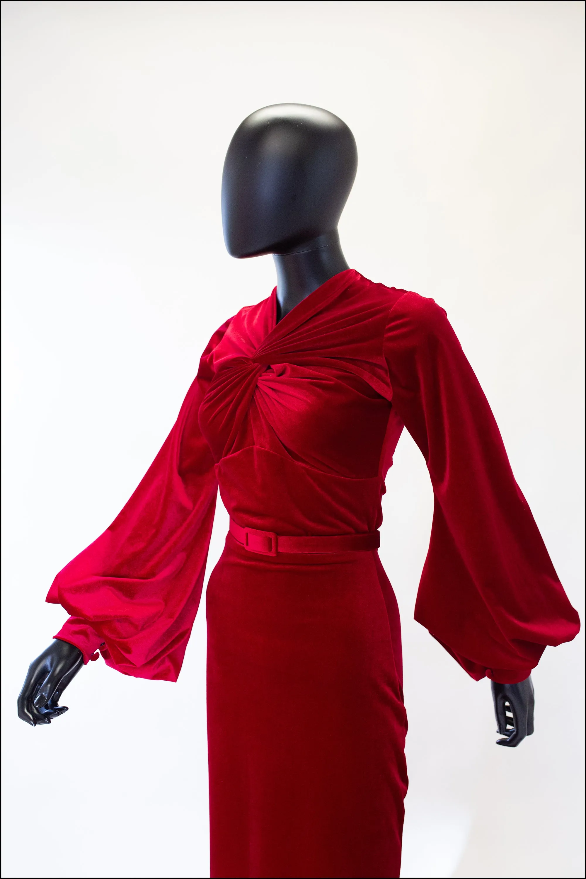 Myrna - Red Velvet Old Hollywood Gown