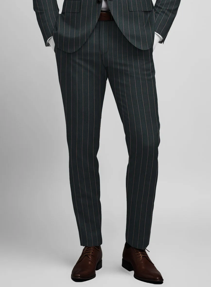 Napolean Gavino Stripe Green Wool Pants