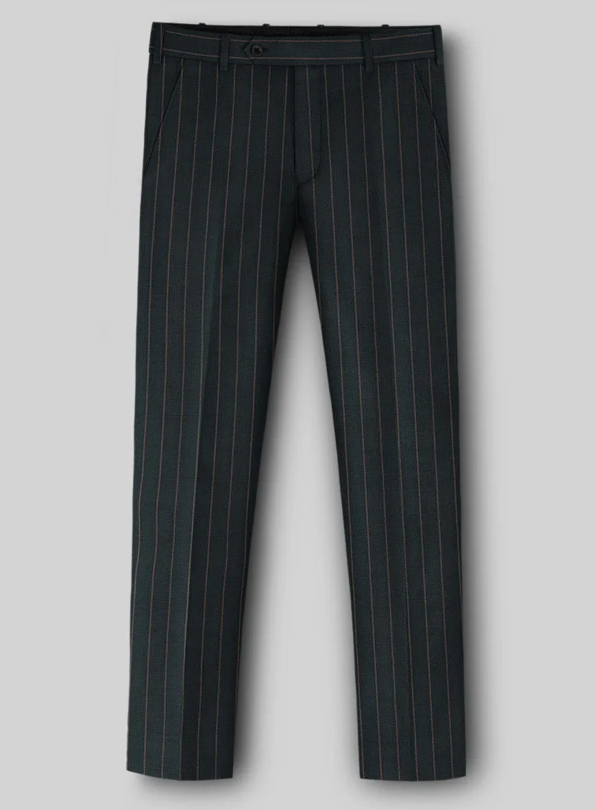 Napolean Gavino Stripe Green Wool Pants