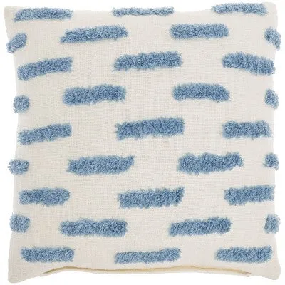 New - 18"x18" Life Styles Tufted Lines Square Throw Pillow Ocean Blue - Mina Victory