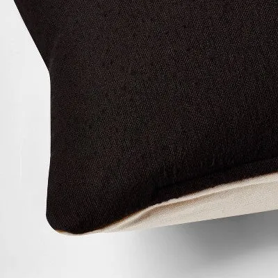 New - Euro Boucle Colorblock Decorative Pillow Black - Threshold