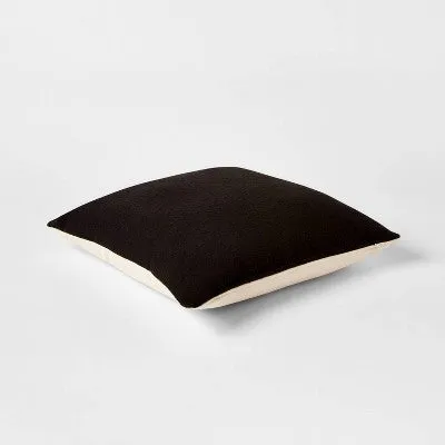 New - Euro Boucle Colorblock Decorative Pillow Black - Threshold