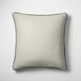 New - Euro Textured Chambray Cotton Pillow Sham Sage Green - Casaluna