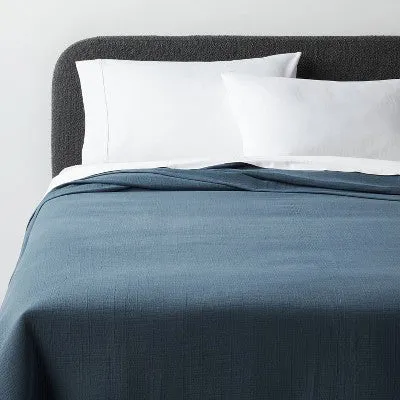 New - Full/Queen Luxe Matelasse Coverlet Slate Blue - Threshold