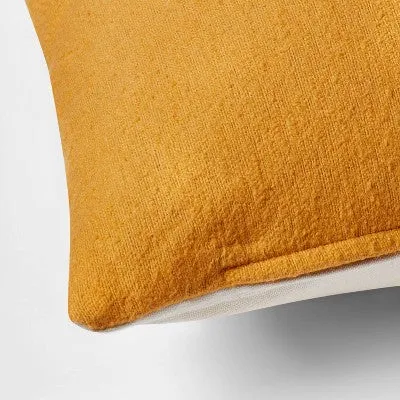 New - Threshold Euro Boucle Decorative Pillow 24x24 Removable Cover, Mustard