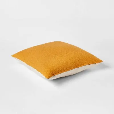 New - Threshold Euro Boucle Decorative Pillow 24x24 Removable Cover, Mustard