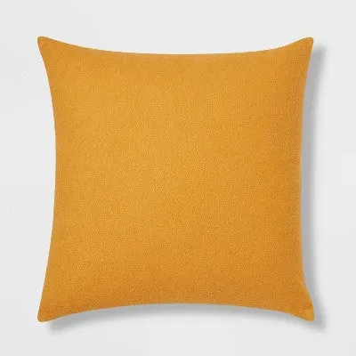 New - Threshold Euro Boucle Decorative Pillow 24x24 Removable Cover, Mustard