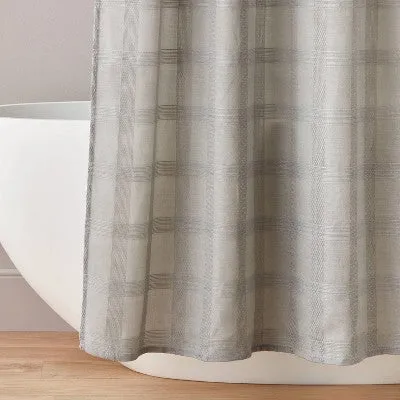 New - Washed Square Shower Curtain Gray - Hearth & Hand with Magnolia: Recycled