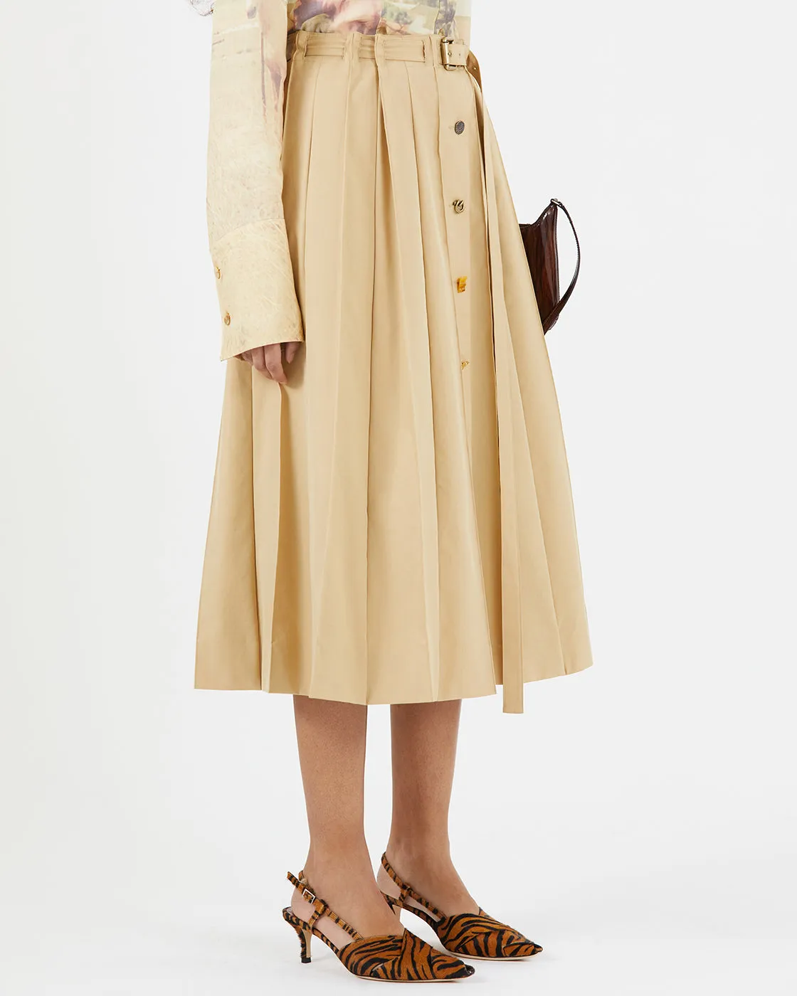 Noor Skirt Cotton Blend Tan