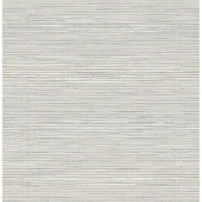 NuWallpaper Gray Cross Weave Peel and Stick String Wallpaper