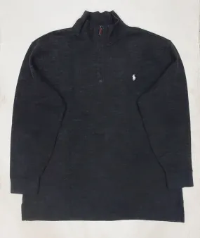 Nwt Polo Ralph Lauren Dark Grey w/White Horse Half-Zip Sweater