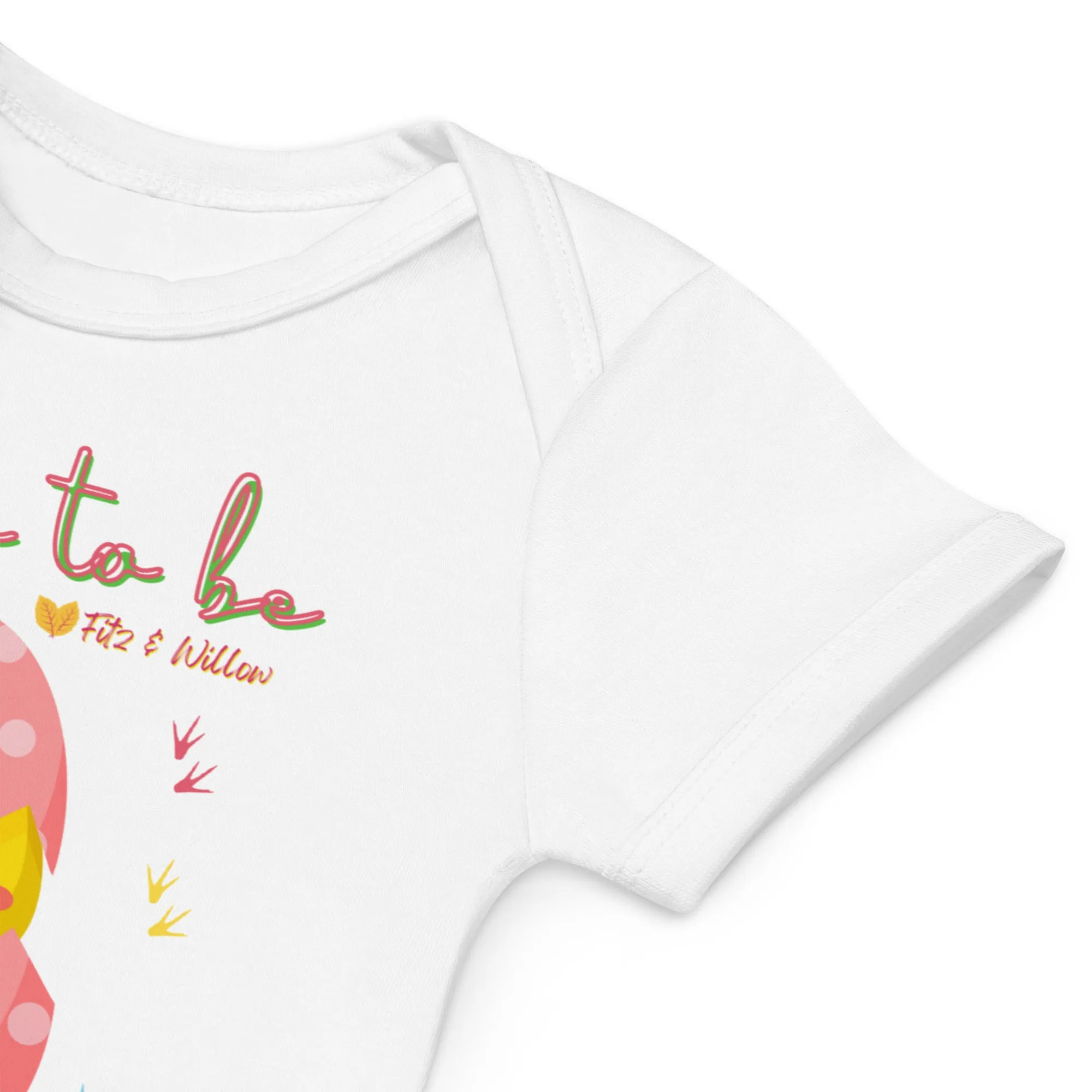 Organic cotton baby bodysuit, Born to be - Fitz & Willow