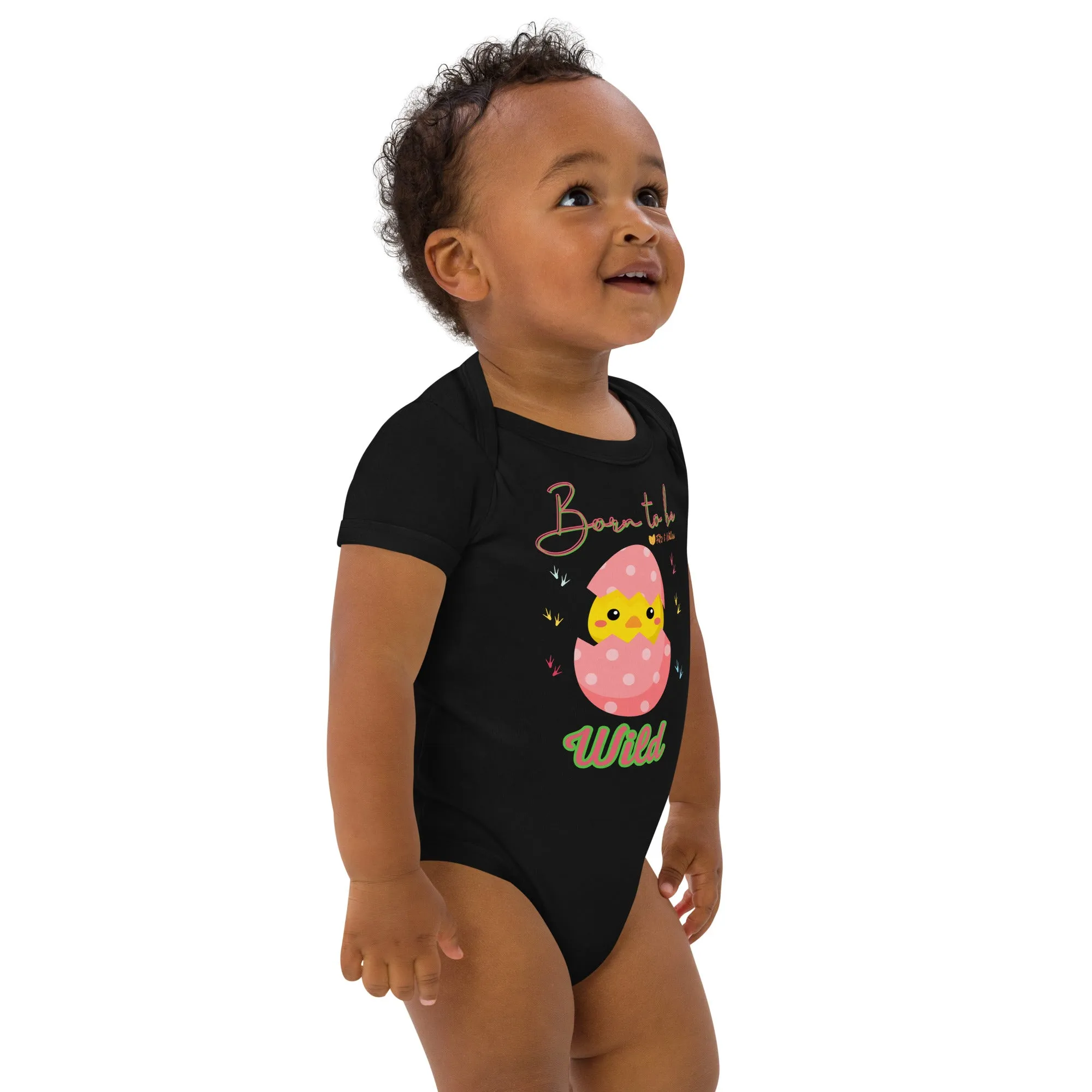 Organic cotton baby bodysuit, Born to be - Fitz & Willow