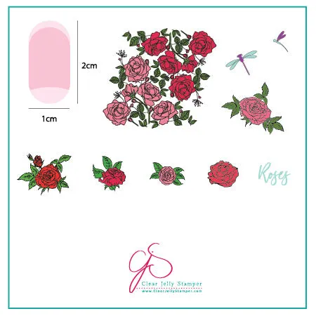 Painting the Roses Red (CjS-112) Steel Layered Nail Art Stamping Plate