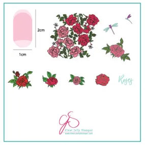 Painting the Roses Red (CjS-112) Steel Layered Nail Art Stamping Plate