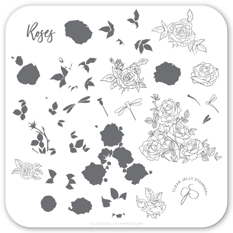 Painting the Roses Red (CjS-112) Steel Layered Nail Art Stamping Plate