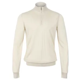 Pal Zileri Quarter Zip Knitwear in Cream