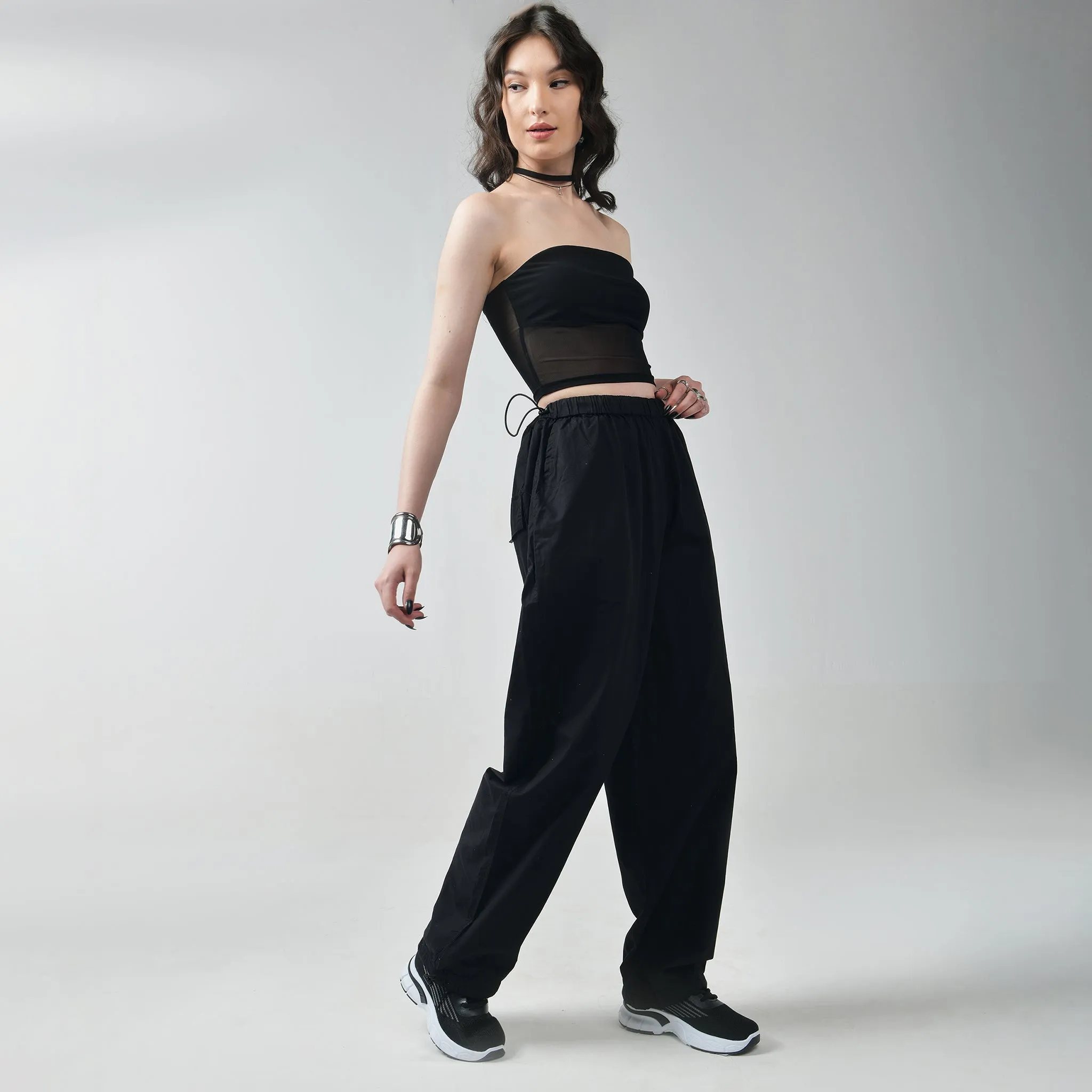 Parachute Pant Black & Brown Combo