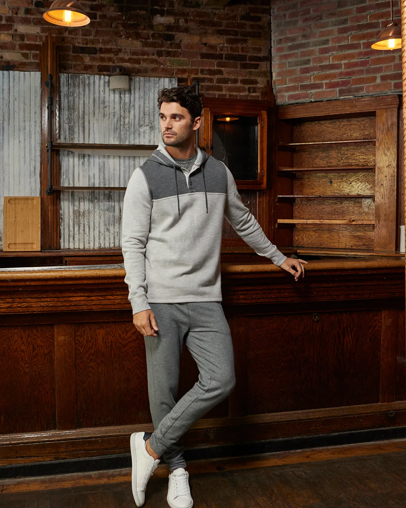 PAXVILLE COLORBLOCK FLEECE HOODED HENLEY