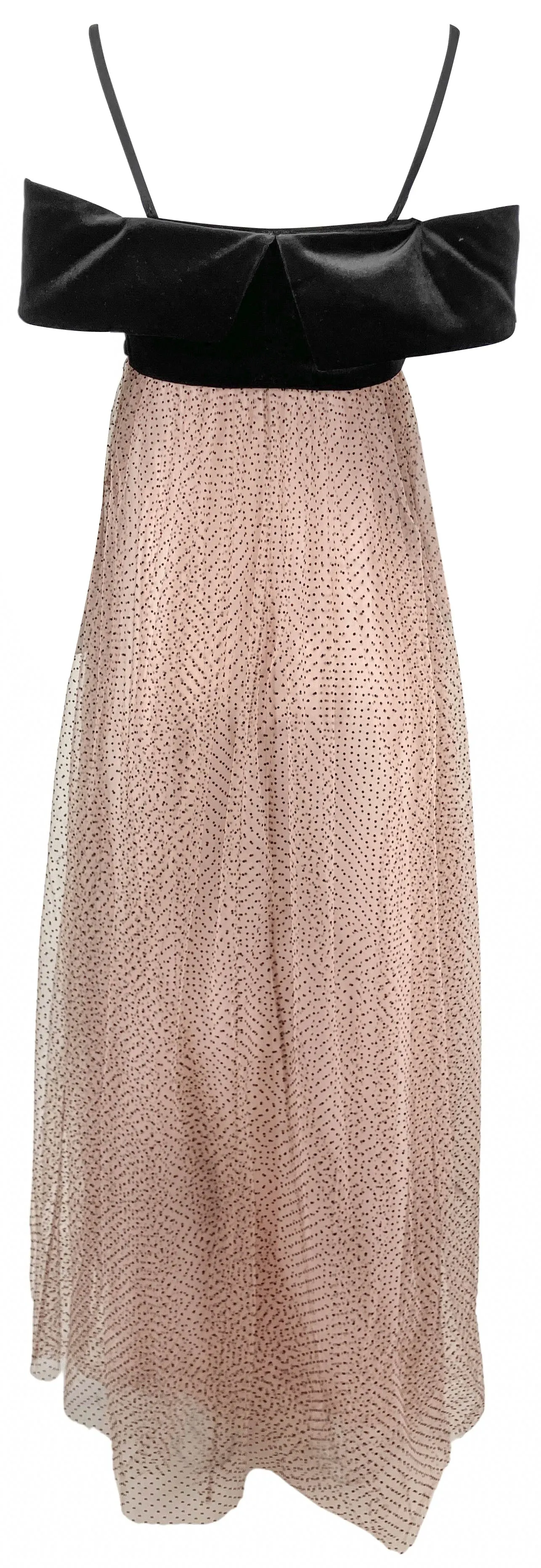 Philosophy Di Lorenzo Serafini Velvet & Flocked Tulle Gown in Blush