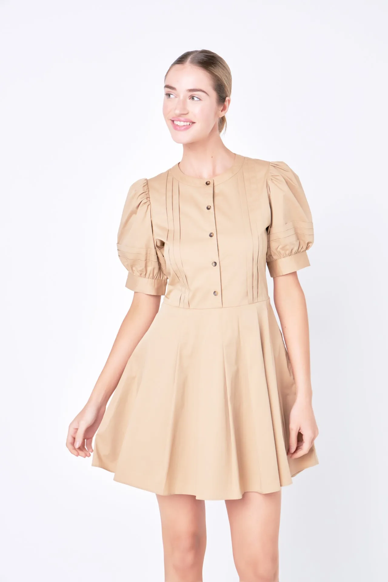 Pintuck Pleated Dress