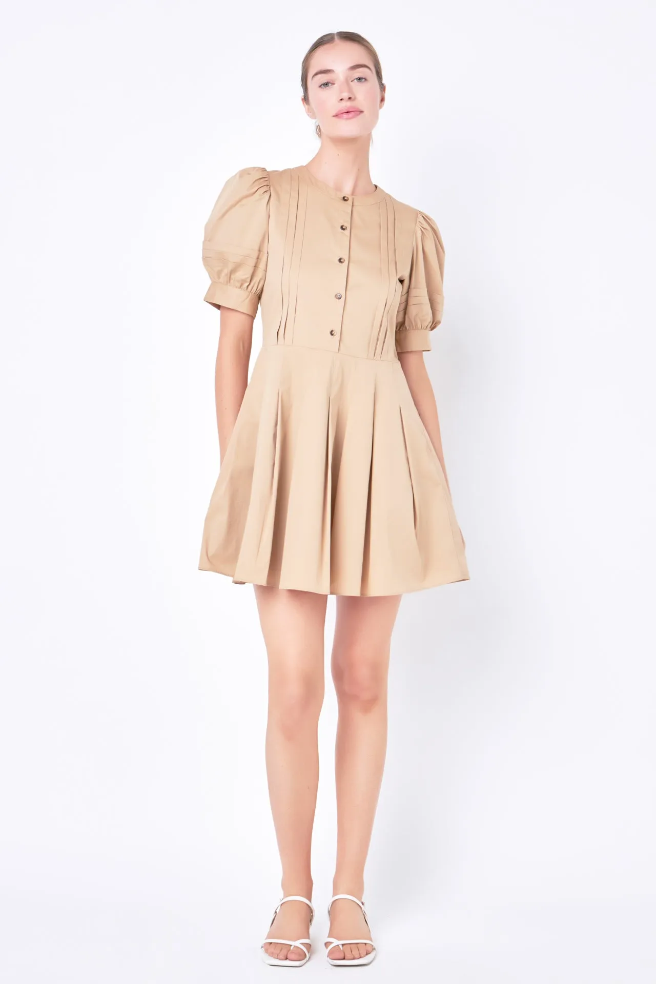 Pintuck Pleated Dress