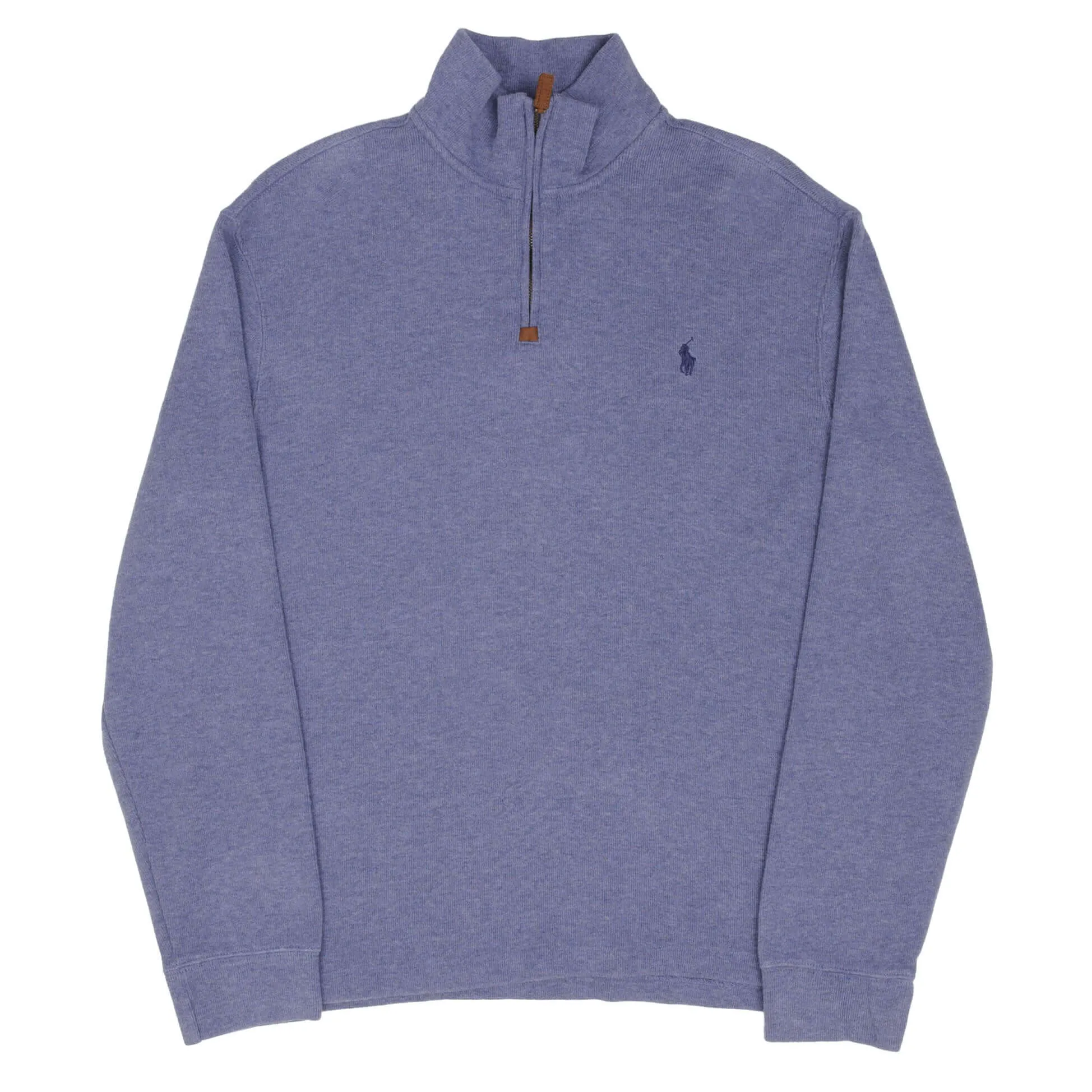 POLO RALPH LAUREN BLUE QUARTER 1/4 ZIP SWEATER SIZE Large