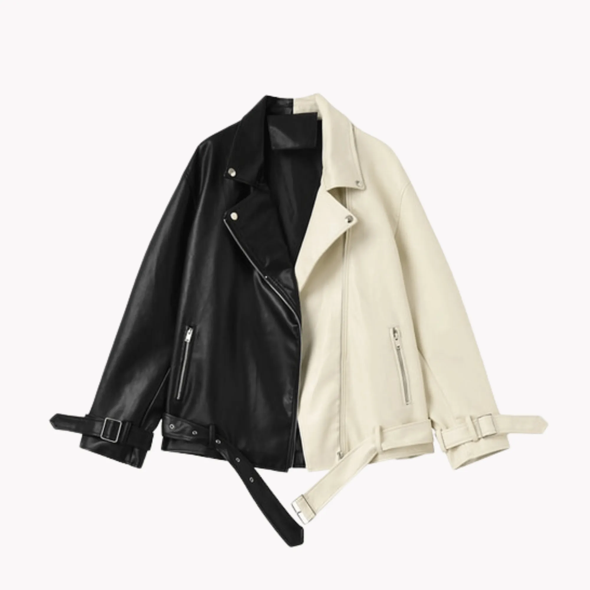 Pre Order:  Contrast Vegan Leather Jacket